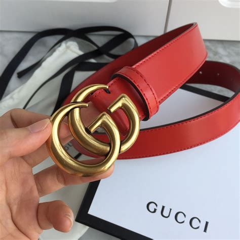 red gucci belts silver buckle